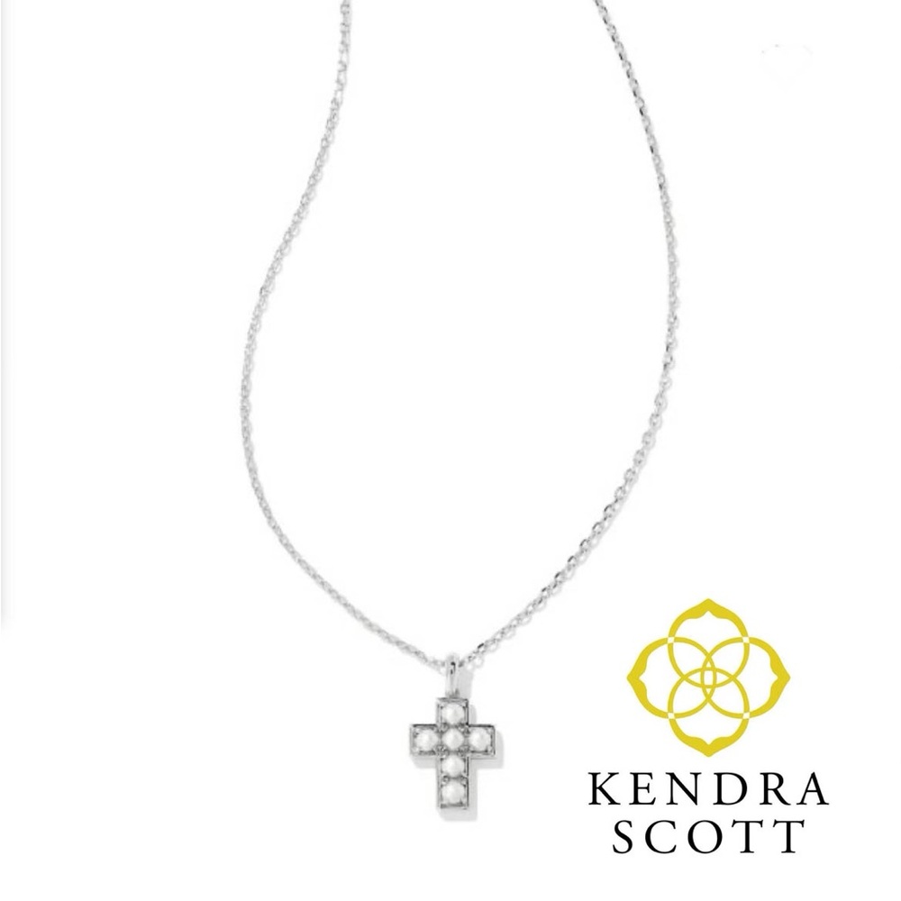 Kendra Scott Freshwater Cultured Pearl Cross Short Pendant Necklace